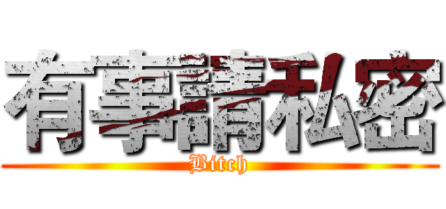 有事請私密 (Bitch)