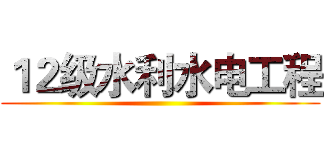 １２级水利水电工程 ()