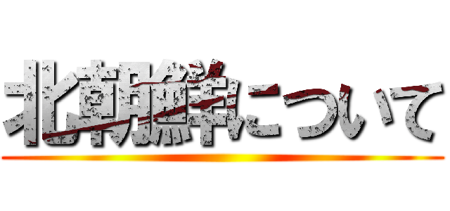 北朝鮮について ()