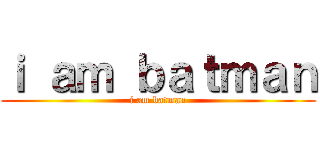 ｉ ａｍ ｂａｔｍａｎ (i am batman)