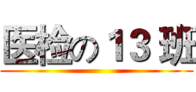 医检の１３ 班 ()