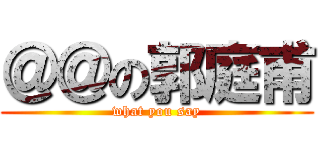 ＠＠の郭庭甫 (what you say)