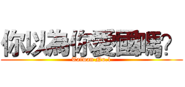 你以為你愛國嗎？ (Taiwan No.1)