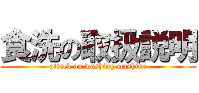 食洗の取扱説明 (attack on washing mashine)