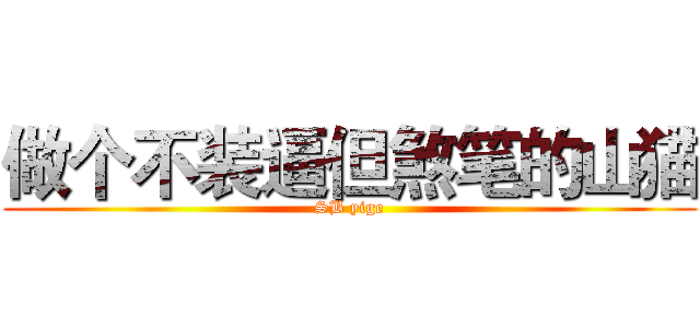 做个不装逼但煞笔的山猫 (SB yige)