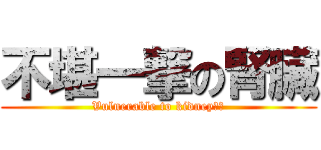 不堪一撃の腎臟 (Vulnerable to kidney？！)