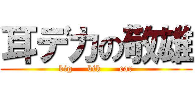 耳デカの敬雄 (big     bik      ear)