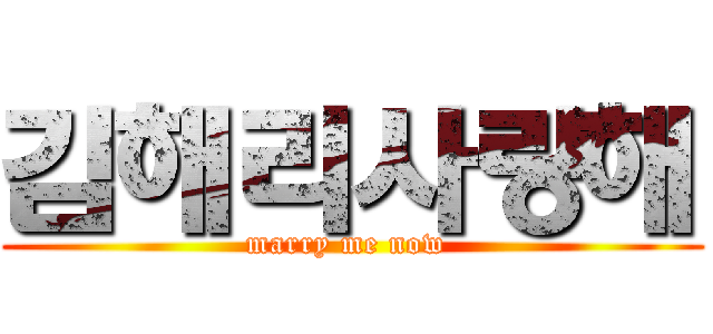 김해리사랑해 (marry me now )