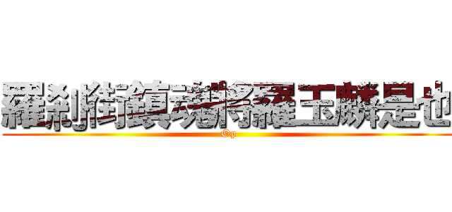 羅剎街鎮魂將羅玉麟是也 (Op)