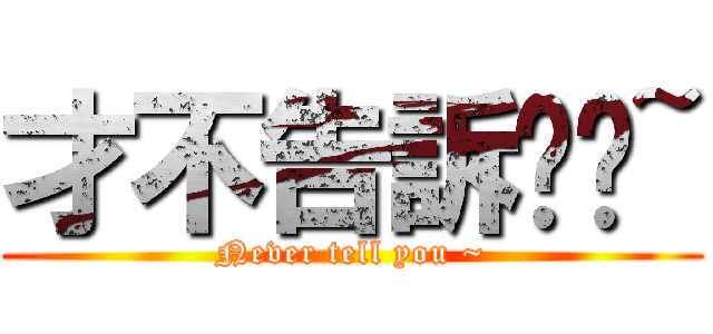 才不告訴你咧~ (Never tell you ~)