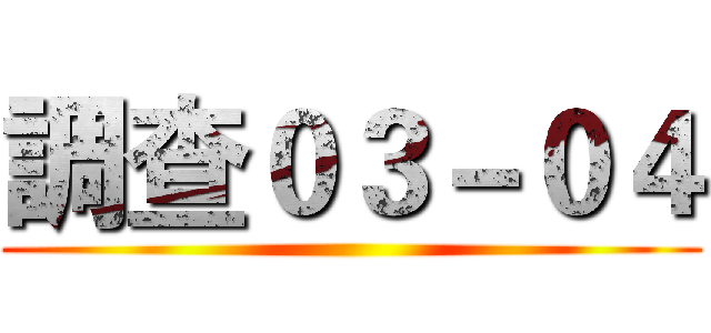 調查０３－０４ ()