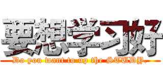 要想学习好 (Do you want to up the STUDY.)