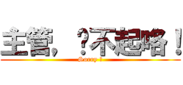 主管，对不起咯！ (Sorry ～)