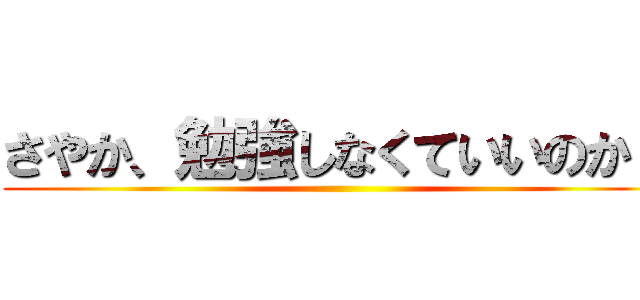 さやか、勉強しなくていいのか？ ()
