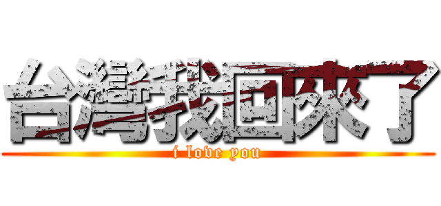 台灣我回來了 (i love you)