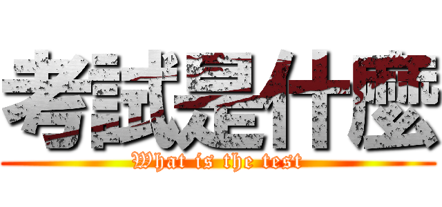 考試是什麼 (What is the test)