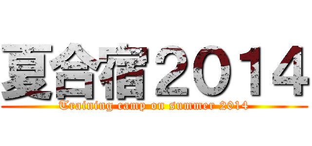 夏合宿２０１４ (Training camp on summer 2014)