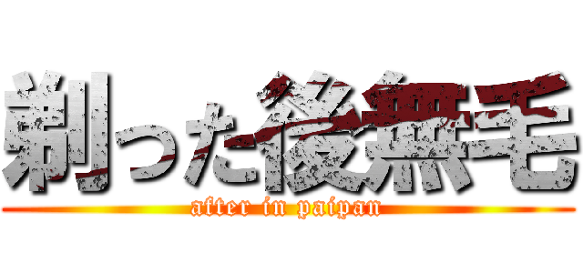 剃った後無毛 (after in paipan)