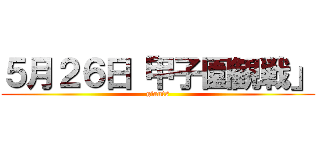 ５月２６日「甲子園観戦」 (giants)