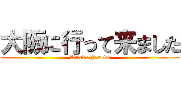 大阪に行って来ました (Umeda Namba)
