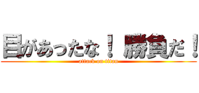 目があったな！ 勝負だ！ (attack on titan)
