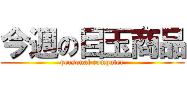 今週の目玉商品 (personal computer)