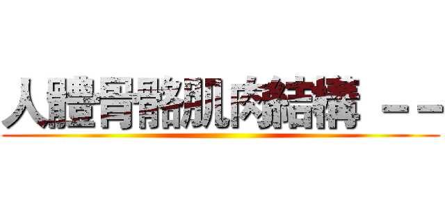 人體骨骼肌肉結構 －－ ()
