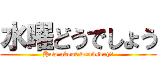 水曜どうでしょう (How about wendsday?)