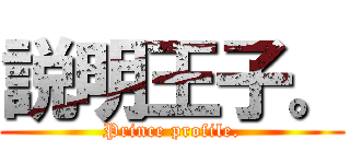 説明王子。 (Prince profile.)