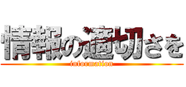 情報の適切さを (information)