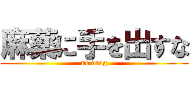麻薬に手を出すな (no drag)