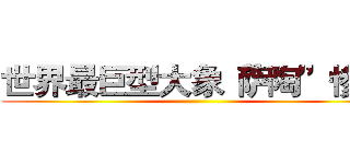 世界最巨型大象“萨陶”惨死 ()