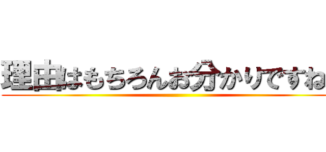 理由はもちろんお分かりですね？ ()