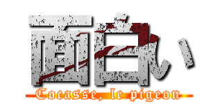 面白い (Cocasse, le pigeon)