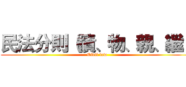 民法分則（債、物、親、繼） (Civil law)
