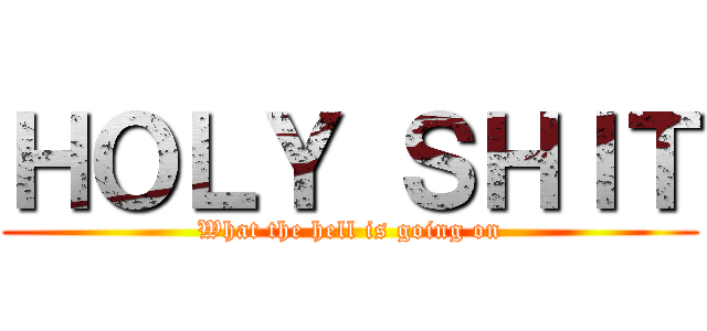 ＨＯＬＹ ＳＨＩＴ (What the hell is going on)