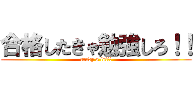 合格したきゃ勉強しろ！！ (study a lot!!)