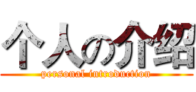 个人の介绍 (personal introduction)