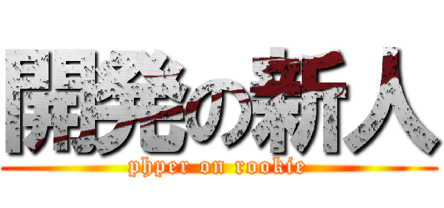 開発の新人 (phper on rookie)