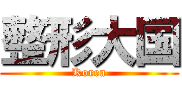 整形大国 (Korea)