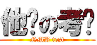 他妈の考试 (NMB test)