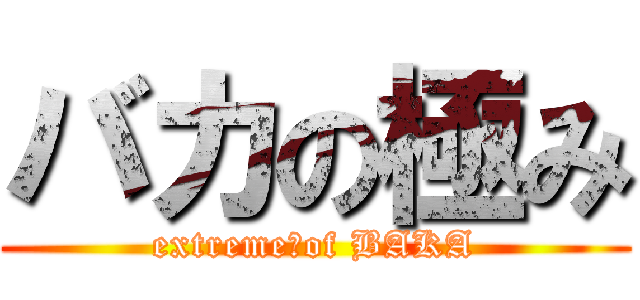 バカの極み (extreme　of BAKA)