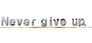 Ｎｅｖｅｒ ｇｉｖｅ ｕｐ． (attack on titan)