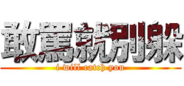 敢罵就別躲 (i will catch you)