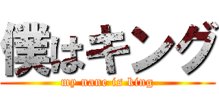 僕はキング (my nane is king)