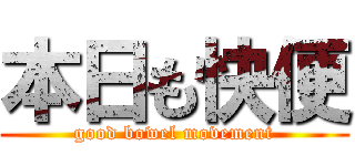 本日も快便 (good bowel movement)
