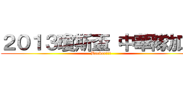 ２０１３瓊斯盃 中華隊加油 (Backer!!!)