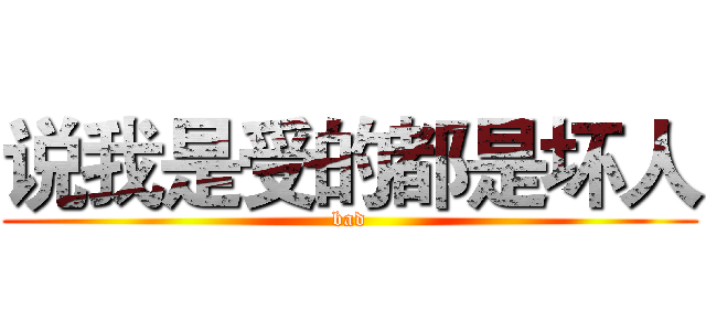 说我是受的都是坏人 (bad)