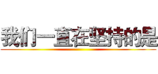 我们一直在坚持的是 ()