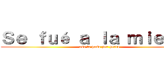 Ｓｅ ｆｕé ａ ｌａ ｍｉｅｒｄａ (eso te pasa por zorra)